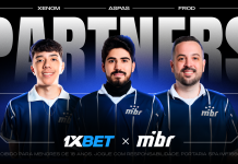 1xBet se torna a primeira parceira oficial de apostas da equipe de VALORANT da MIBR
