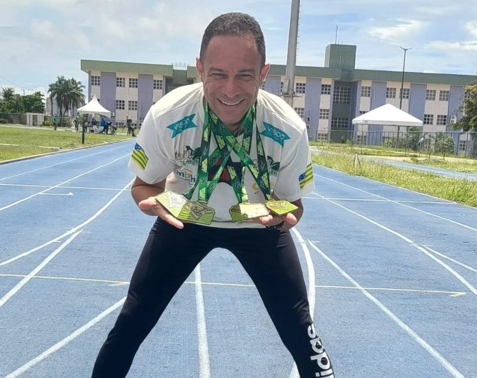 Alexandre Santiago fatura três ouros e uma prata no Troféu Nordeste de Atletismo Master
