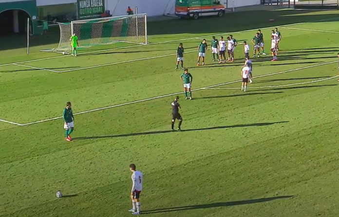 captura de tela da partida entre Goiás e Botafogo-SP pela Série B sub-20