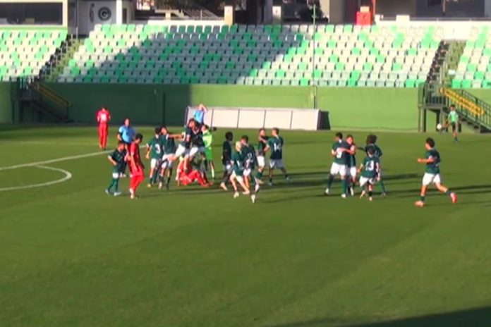 jogadores sub-13 do goiás comemorando título