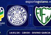 Buscando reação após goleada, Goiatuba recebe a Jataiense no Divinão
