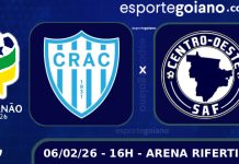 Confronto direto define futuro de Crac e Centro-Oeste no Campeonato Goiano