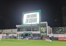 “Tudo normal em Goiânia”: Goiás provoca o Vila Nova em telão da Serrinha após vitória