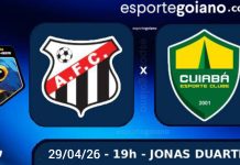 Lutando pela classificação, Anápolis recebe o Cuiabá na última rodada da 1° fase da Copa Centro-Oeste