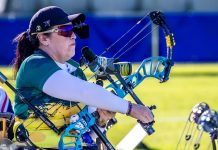 Jane Karla termina em 5° lugar nas duplas mistas em competição internacional de Tiro com Arco