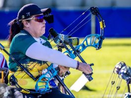 Jane Karla termina em 5° lugar nas duplas mistas em competição internacional de Tiro com Arco