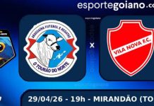 Com time sub-20, Vila Nova visita Araguaína em busca de classificação na Copa Centro-Oeste