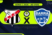 Ao vivo: Anápolis x Barra-SC – 7ª rodada da Série C Anápolis recebe o Barra pela Série C