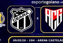 Sem perder há quatro jogos, Atlético-GO visita o Ceará em busca de se aproximar do G-6
