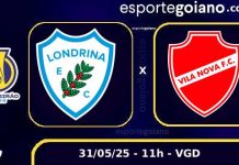 Buscando terceira vitória seguida na Série B, Vila Nova encara o Londrina no Paraná