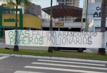 “Goiás falido, abandonado”: torcida pede renúncia de Aroldo Guidão