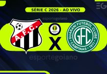 Ao vivo: Anápolis 0 x 1 Guarani – 16ª rodada da Série C 2026